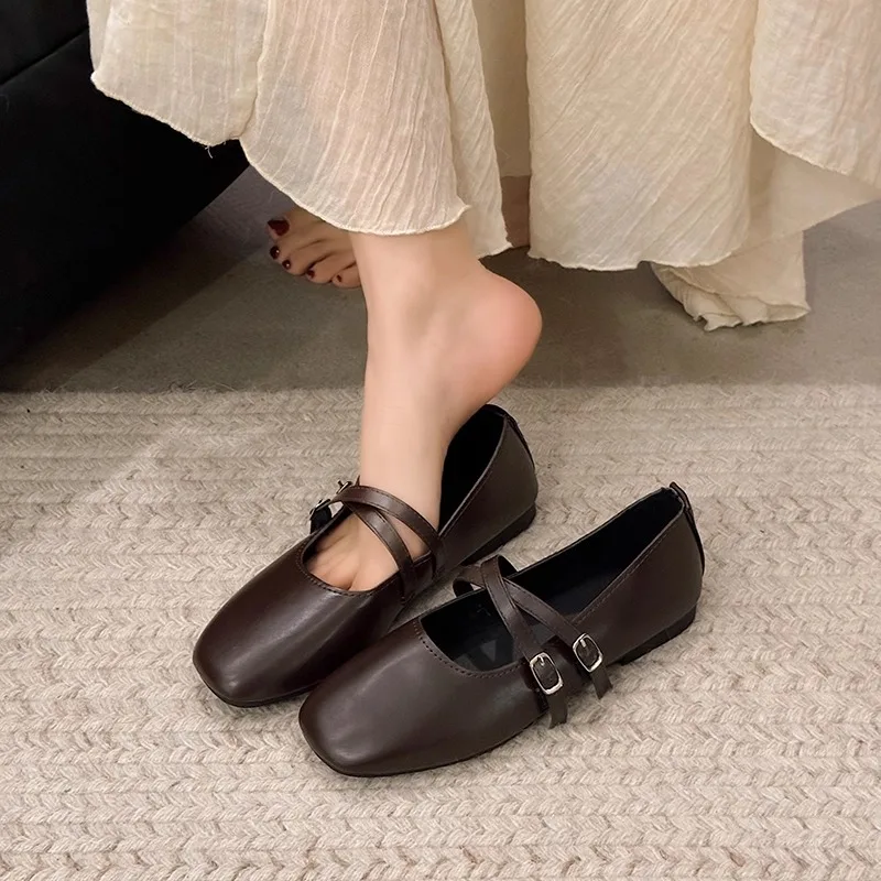 Zapatos Retro Plateados Sin Cordones para Mujer, Zapatos Planos Transpirables Casus Estilo Coreano, Tacón Bajo para Uso Di...