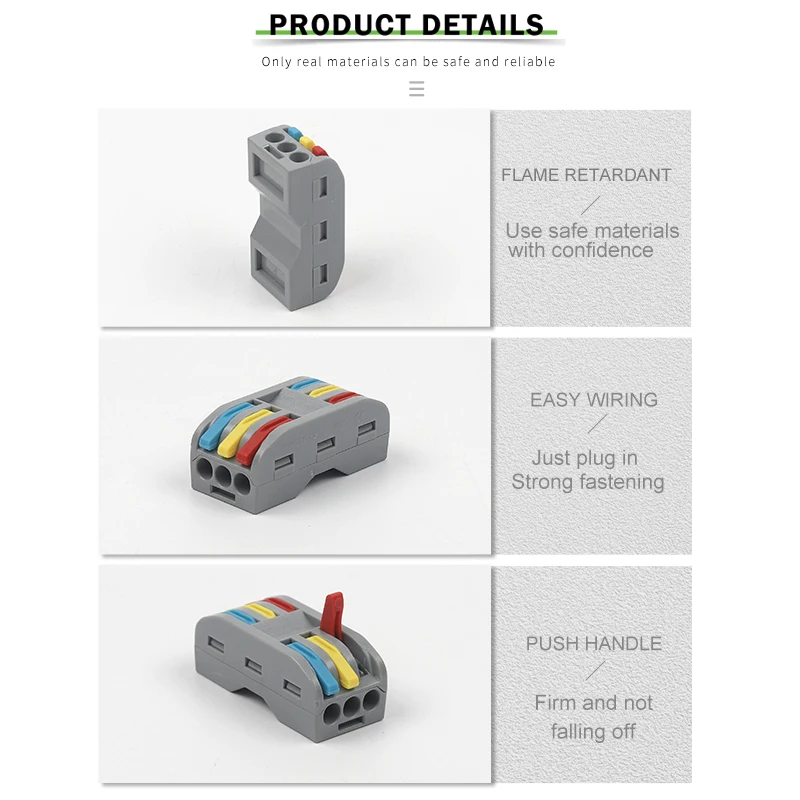 Quick Wire Connectors push-in Spring splicing Butt Wiring Connection Electrical Compact Cable Connector Junction box 2/3/4/5Pin