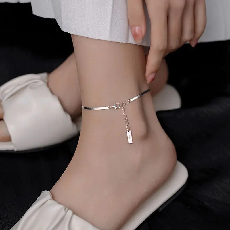 YONGMAN 925 Sterling Silver Anklet for Women Girls Jewelry Ankle Chain Foot Chain A01