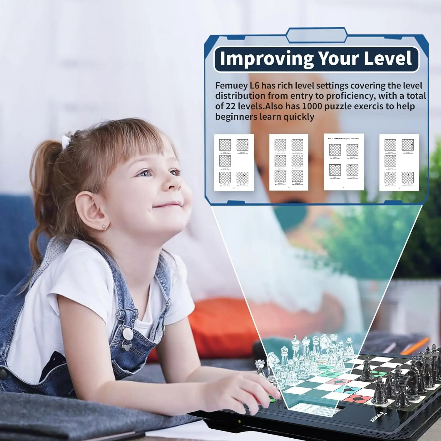 Computer Chess Game, Electronic Chess Game, LEDs,Built-in Battery, Great Partner