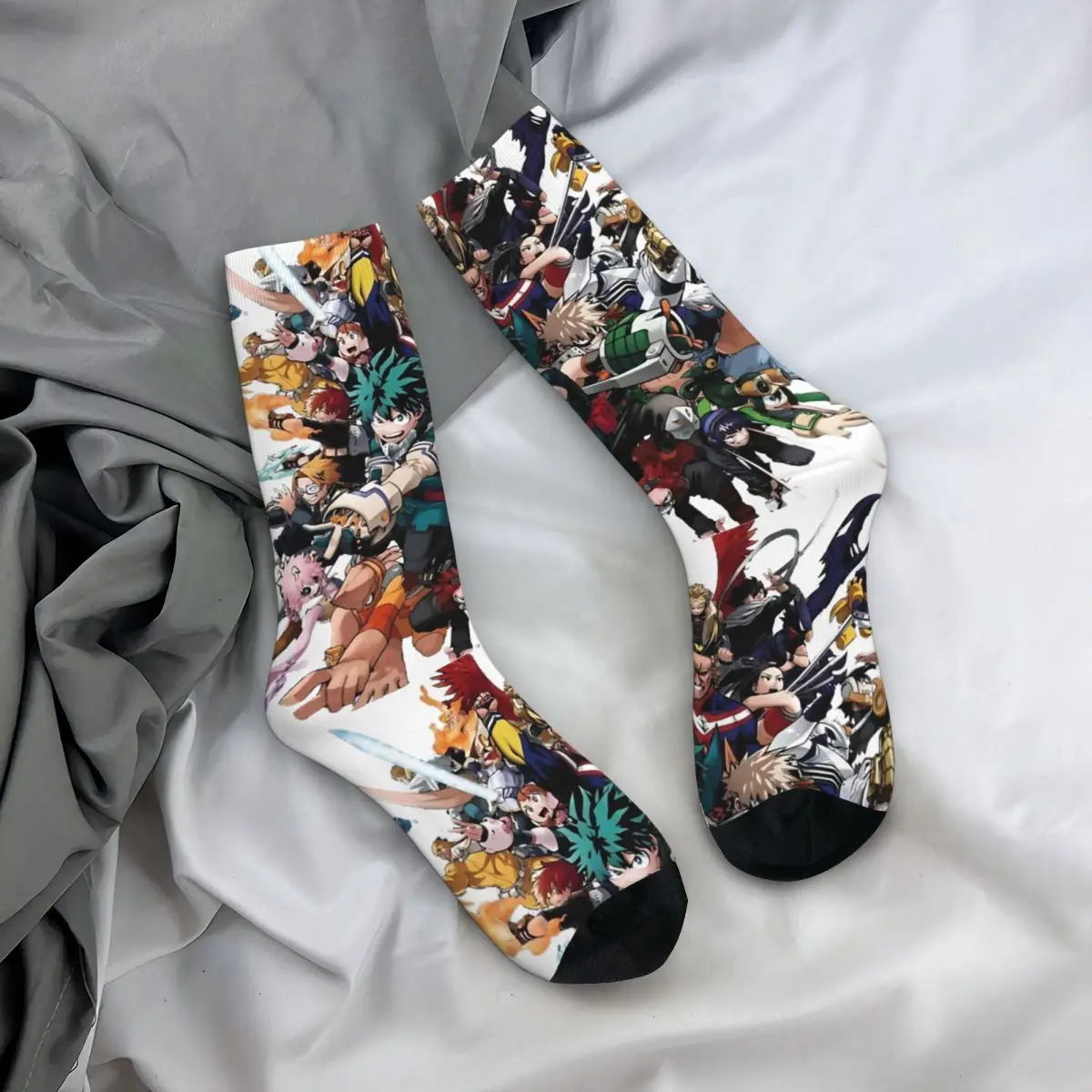 Calzini a compressione da uomo retrò Anime Unisex Academia Street Style Pattern stampato novità Crew Sock