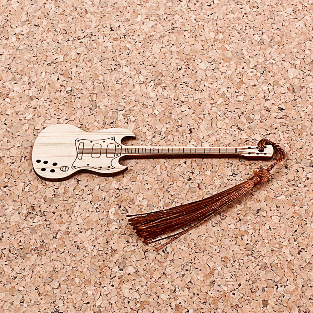 

Creative Guitar Shape Bamboo Bookmark Wooden Page Marker Eco Friendly Gift for Students Readers Writers Graduates