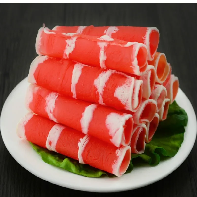 Pvc Simulation Beef Mutton Roll Artificial Foods Model Cabinet Restaurant Hotel Dining Room Props Fake Food Toys 6pc/set