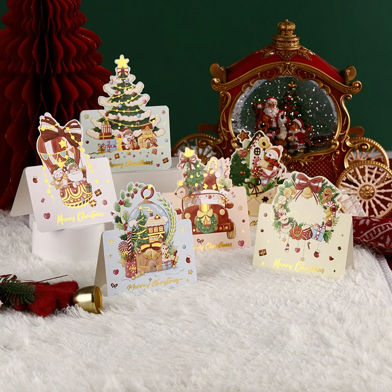 100 Stück Weihnachtskarten, Weihnachtsgrußkarten, dreidimensionale Grußkarten, Geschenkkarten, Weihnachts- und Neujahrsgruß C