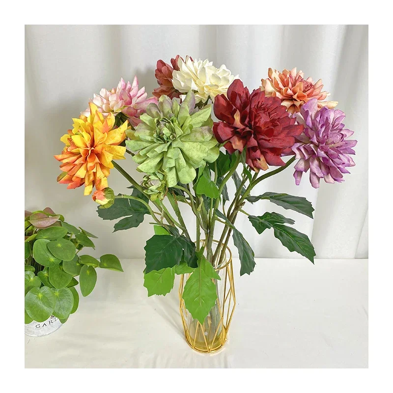 

Factory Price Single Modern Artificial Flower Hot Sale Wholesale Yunfan Dahlia