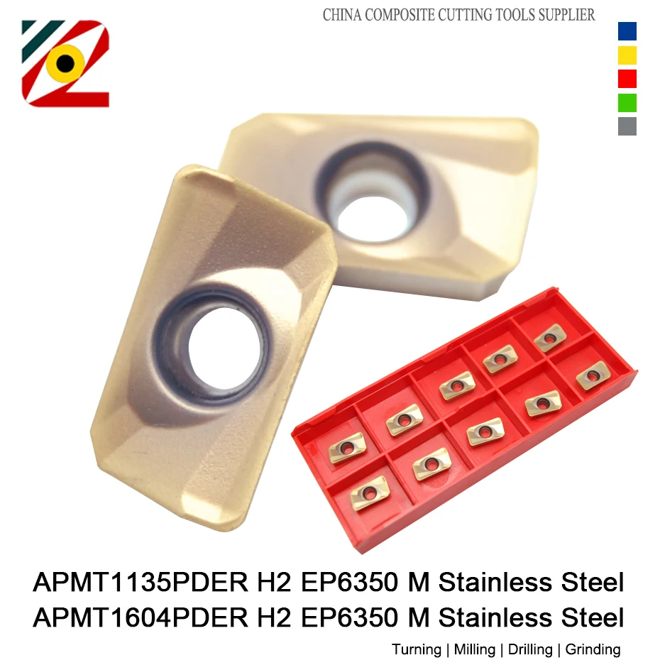 Apmt1135 Apmt1135pder Apmt1604 Apmt1604pder Apmt 1135 1604 Pder H2 M2 Original Face Mill Cutter Bap300r Bap400r Carbide Insert