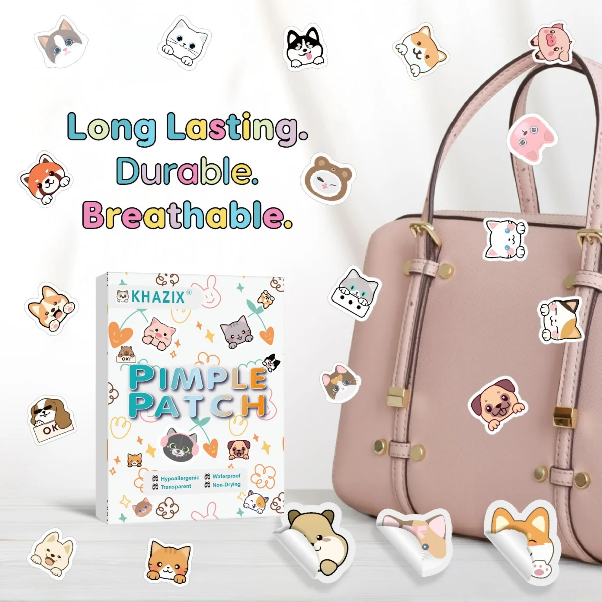 70 قطعة من رقعة حب الشباب الكرتونية، رقعة حب الشباب كونسيلر الوجه اللطيفة على شكل قطة، آمنة وغير سامة ولطيفة وغير مزعجة. #2