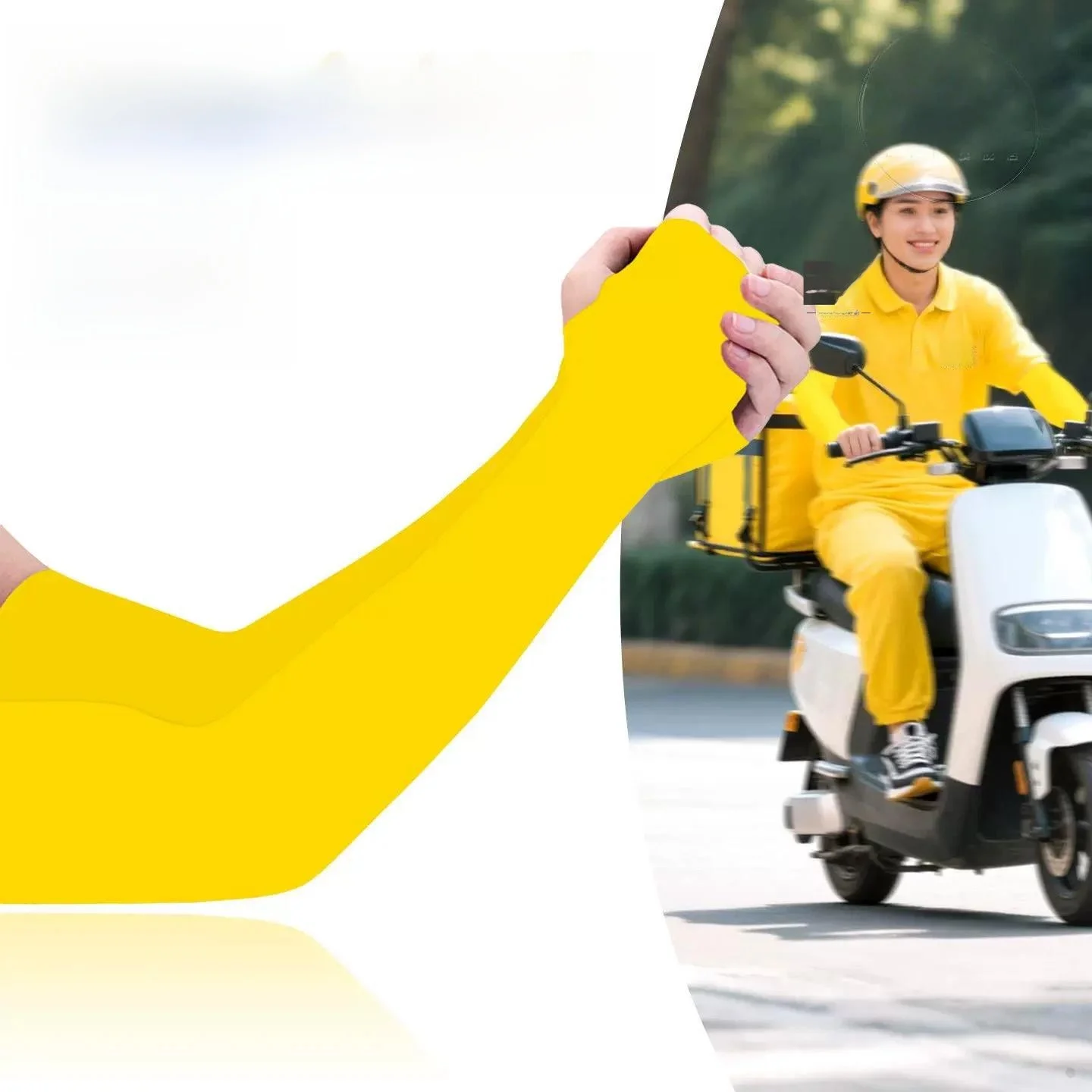 nova-luva-de-ciclismo-2026-com-protecao-solar-uv-protetor-de-braco-solto-unissex-amarelo-luvas-meio-dedo