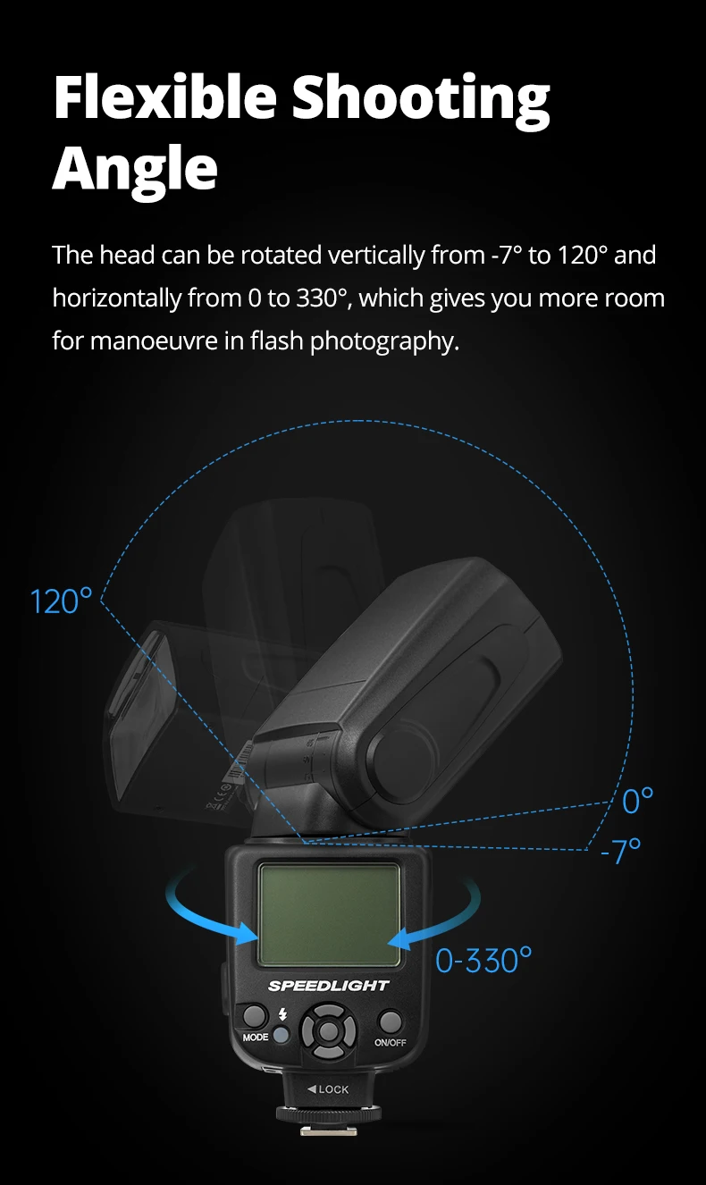 Ambitful AF970 Flash Light Speedlight Speedlite Universal for Fujifilm Nikon Ca