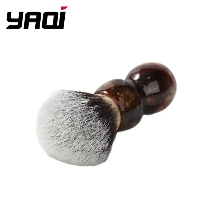 YAQI كراميل القط ويسكي الشعر الاصطناعية الرجال فرشاة الحلاقة الرطبة مع مقبض اللحية فرشاة رغوة الحلاقة للرجال