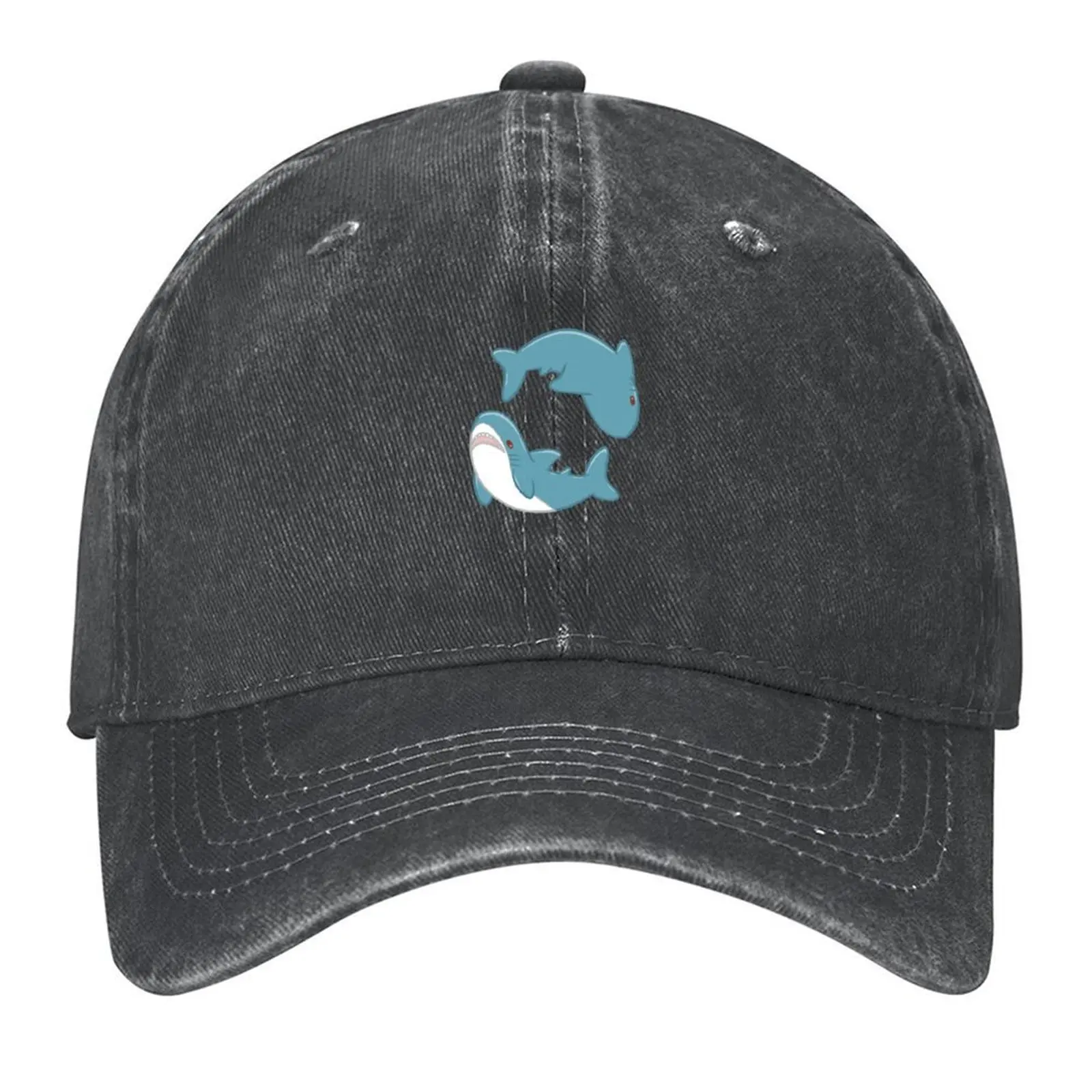 

Double Blahaj Baseball Cap Custom Cap Anime Hat Big Size Hat Snap Back Hat Baseball Men Women's