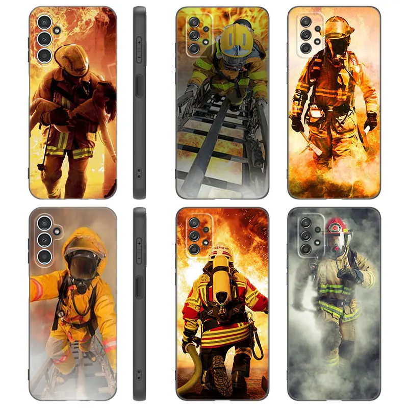 Firefighter Heroes Fireman Case For Samsung A13 A22 A24 A32 4G A23 A34 A52S A53 A54 A55 A73 5G A12 A14 A15 A31 A33 A50 A51 A72