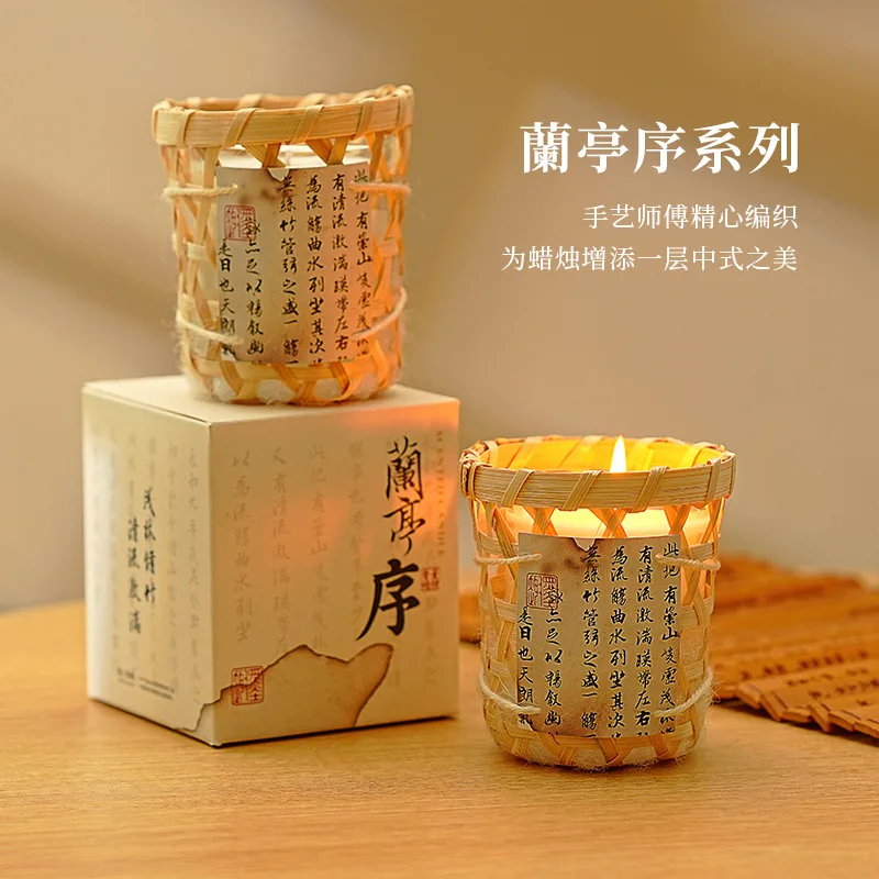 Orchid pavilion sequence scented candles custom OEM indoor lasting fragrance creative bamboo ornament niche