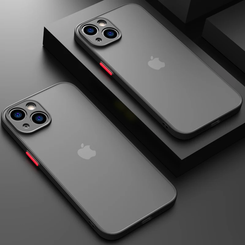Shockproof Armor Matte Case For iPhone 13 11 12 14 Pro Max Mini X XS XR 7 8 Plus Luxury Silicone Bum