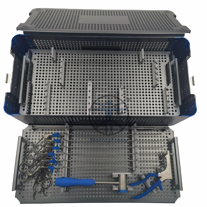 Orthopedic Surgical Instruments 304 Stainless Steel Sterilization Box For Transforaminal Instrument