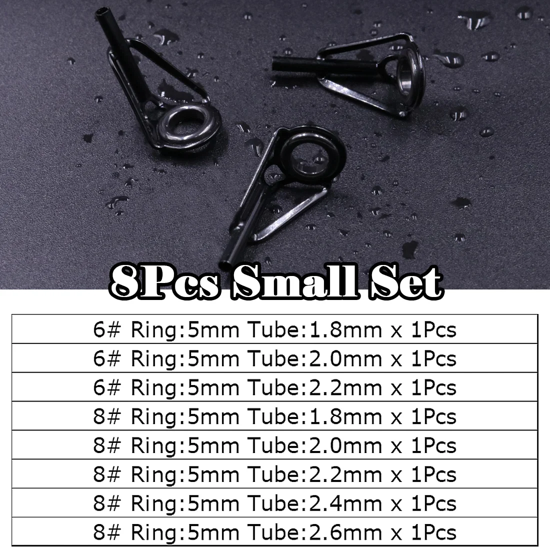 5 Stück Angelrute spitzen führungen Reparatur satz Edelstahl rahmen Keramik ringe schwarze Rute Bau führung Augen bau Reparatur 6 # ~ 16 #