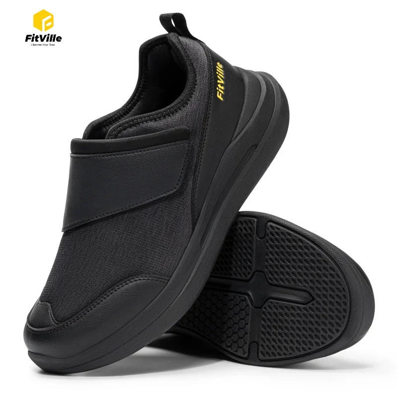 FitVille Men'S Diabetic Shoes Extra Wide Adjustable Strap For Swollen Feet All-Day Comfortable Stability Walking Casual Shoe