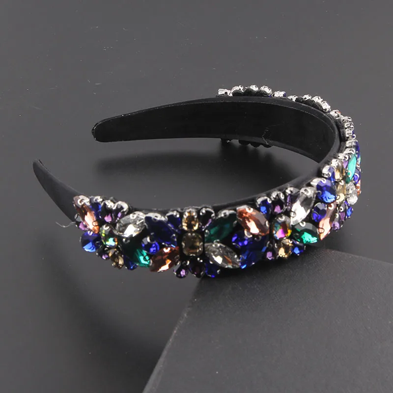 Handmade Vintage Bohemia Crystal Rhinestones Headdress Flower Tiara Luxury Headpiece Accessories For Women\'s Wedding595