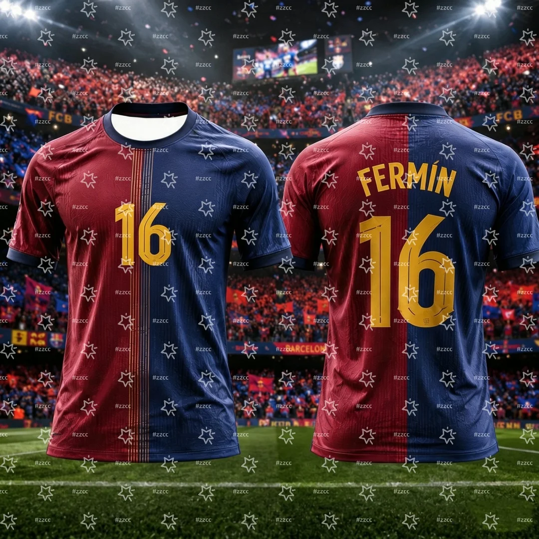 26-27 Spanien Spieltrikot Yamal, Raphinha, Fermín Fußballtrikot Sommer Sport Herren T-Shirt Kinderbekleidung Tee Y2k Damen ﻿ – Detail 3