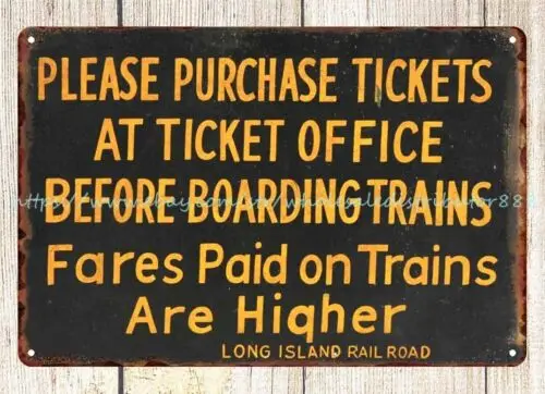 LONG ISLAND RR train railraod railway metal tin sign wall hangings