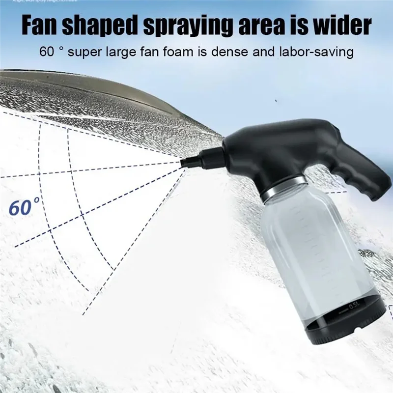 CHCH Electric 2L Foam Sprayer Powerful Foam Generation No Water Hose Required Water Tank For Car Wash