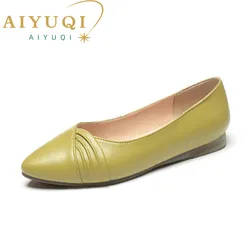 Women Shoes Casual Genuine Leather Spring 2024 New Soft-soled Lightweight Mother Shoes Large Size 35-43 Flat Shoes For Ladies