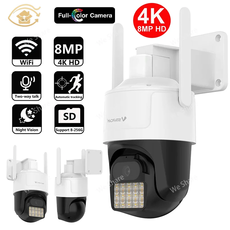

Vstarcam 4K 8MP WiFi Security Camera,AI Human Detection,IP66 Waterproof,Full Color Vision,Outdoor Security PTZ CCTV IP Cameras