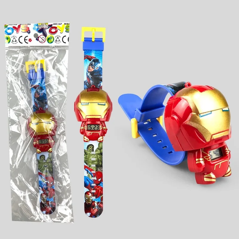 Fashion Spiderman Children's Watches for Boys Robot Electronic Watch Student Girl Digital Clock Kids Toys School Birthday Gift view 6