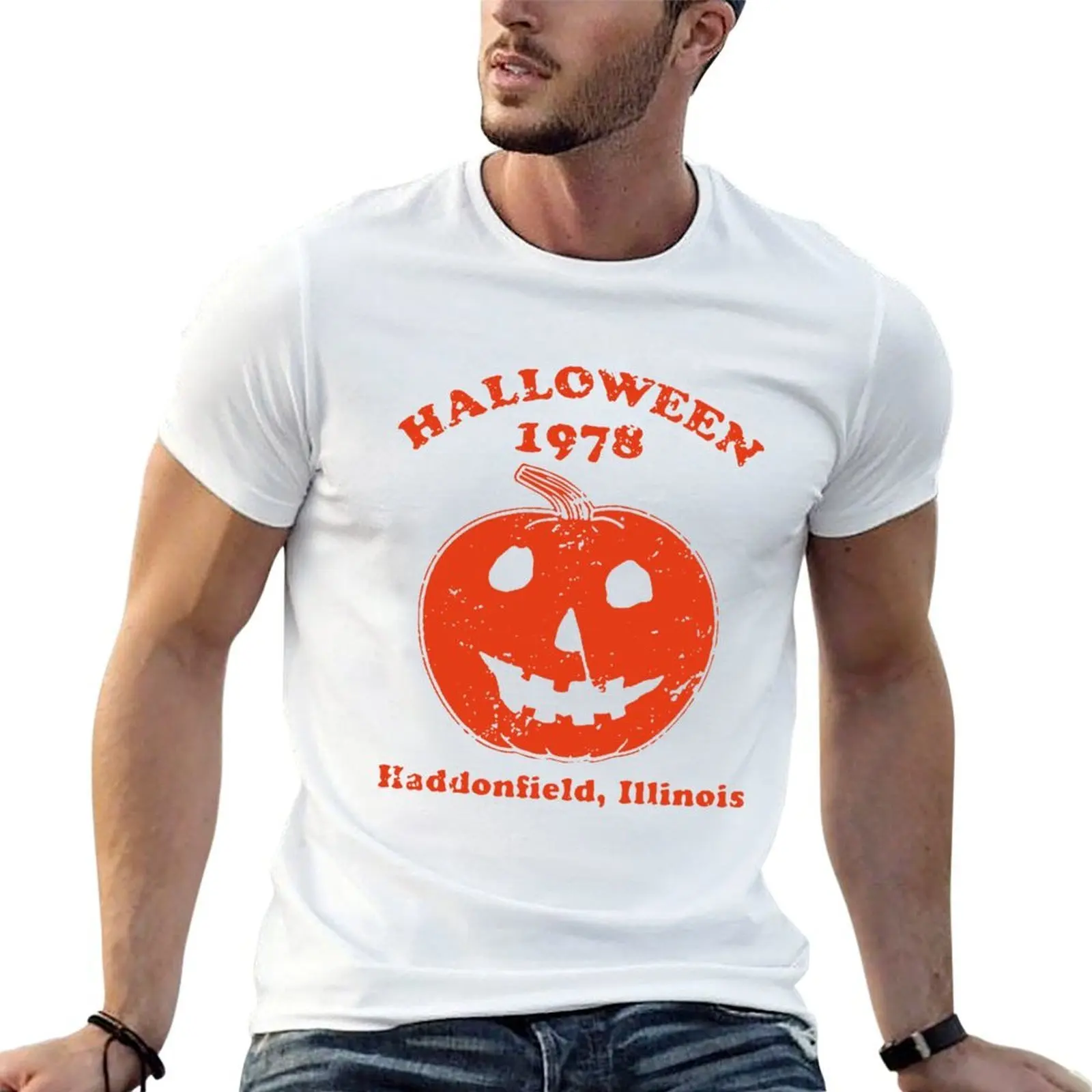 

Halloween 1978 holiday spooky gift myers pumpkin haddonfield T-Shirt graphic t shirts for man t shirts with prints T-Shirt