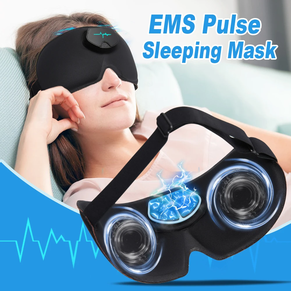 

Electric Pluse Sleep Mask for Sleeping Block Out Light Soft Slee Aid Travel Eyeshade Shade Blindfold Rechargable Eyepatch