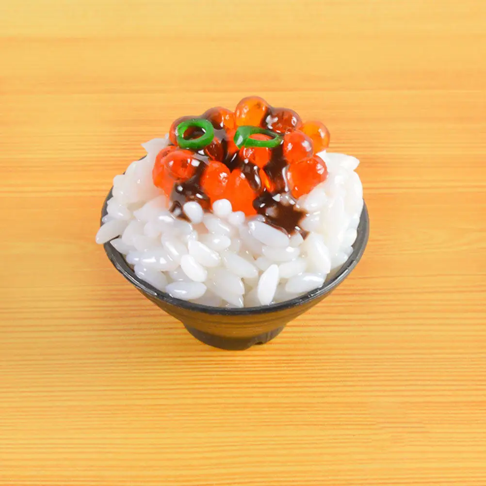 

2Pcs Realistic Sushi Display Props High Simulation Japanese Fake Rice Fish Meat Play Kitchen Accessories for Pretend Play Food