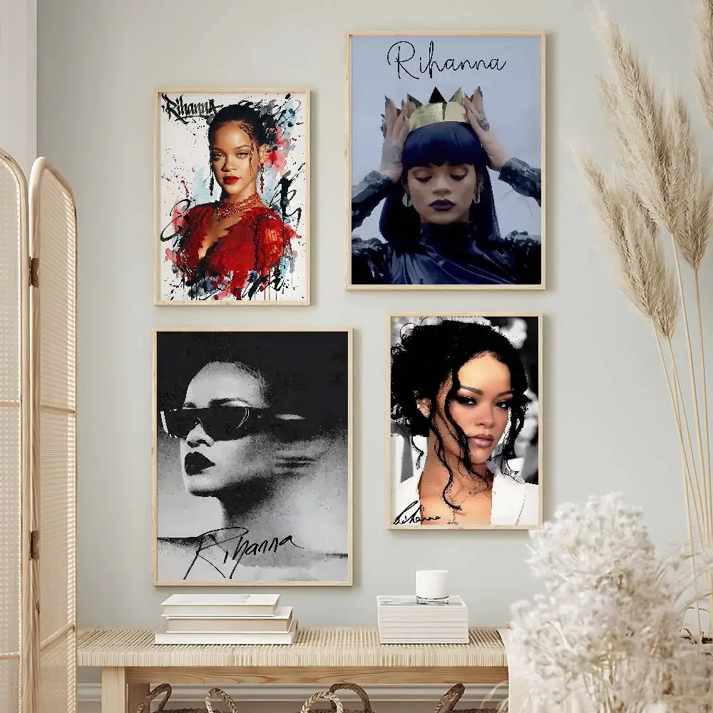 Iconic Singer RIHANNA Posters Premium Self-Adhesive No Residue Wall Sticker for Home Office Bar Decor