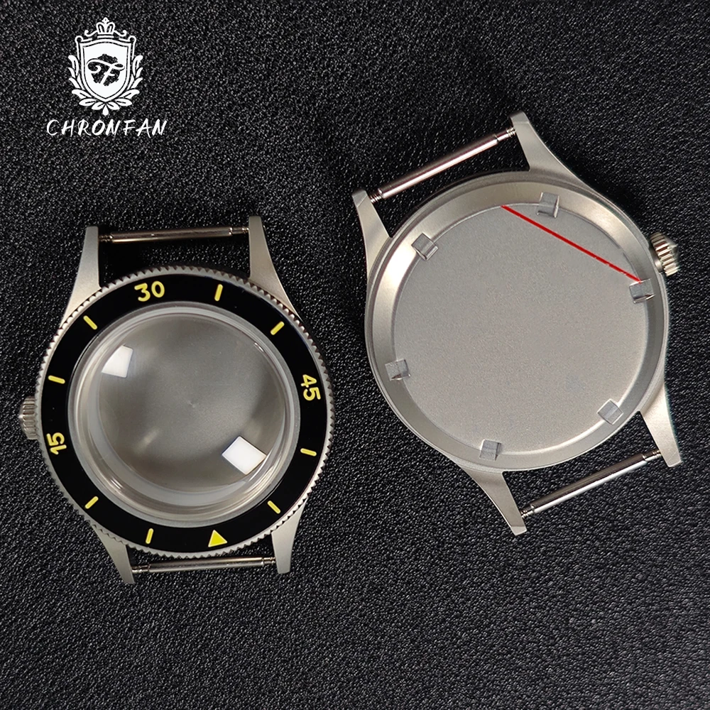 Bubble Sapphire Vintage 50-FATHOS Crystal Sandblast C3 Cassa per orologio con lunetta super luminosa Dive per NH34 NH35 NH36 NH70 NH72 20atm