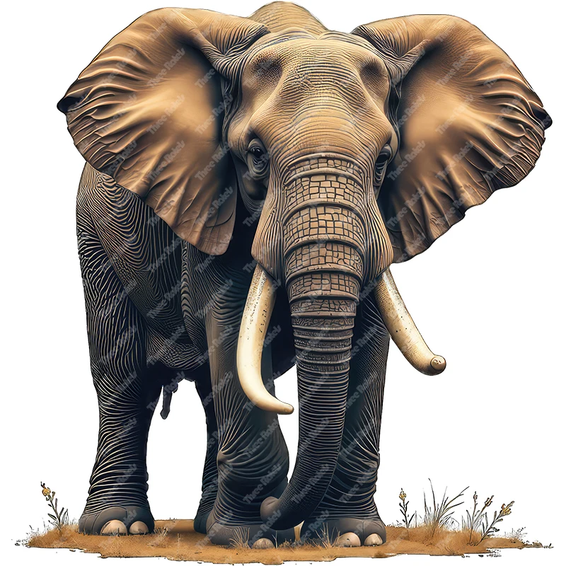 Three Ratels QO48 Leisure wild elephant animal art wall stickers for home decoration