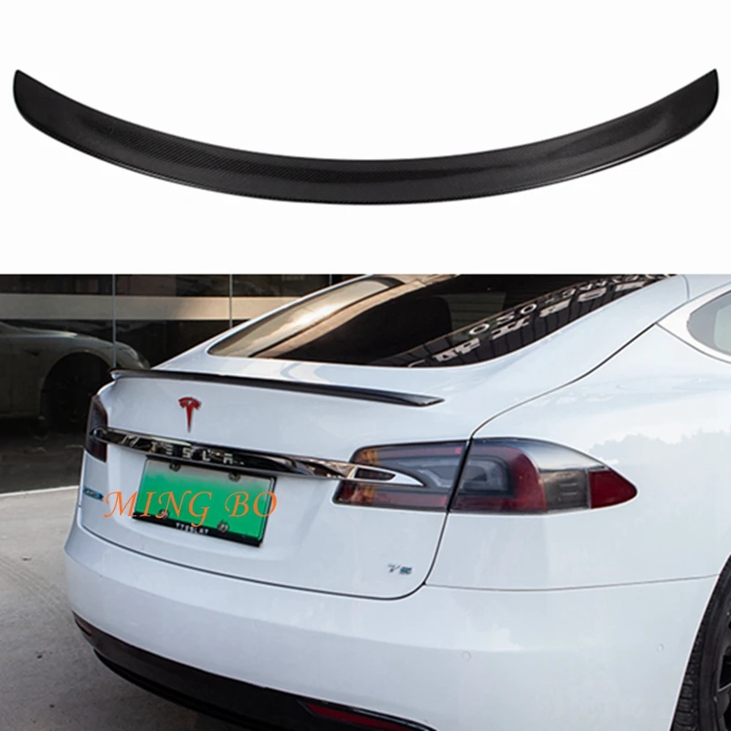 

FOR Tesla Model S Carbon fiber Rear Spoiler Trunk wing 2014 2015 2016 2017 2018 2019 2020 2021 2022 FRP Matt carbon