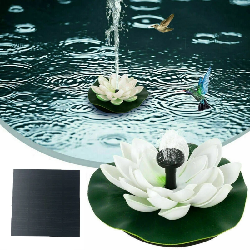 Pompe de fontaine de lotus solaire 1.2W, fontaine solaire de lotus DIY, adaptée au bain d'oiseaux de jardin, décoration d'étang, caractéristiques d'eau