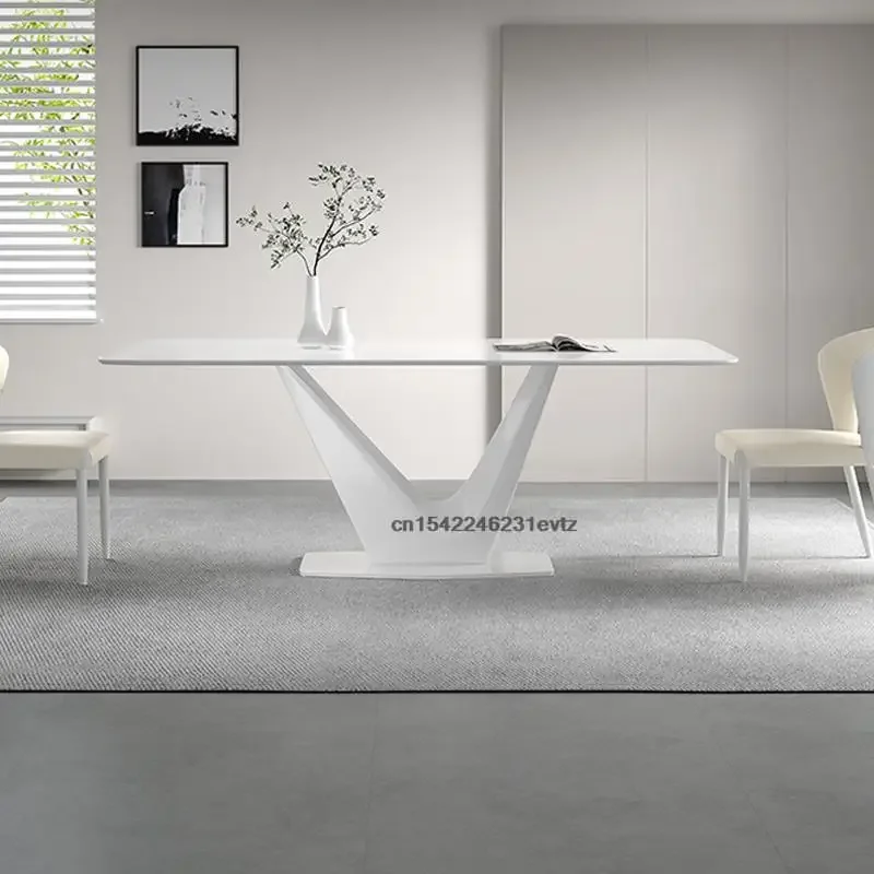 Designer Dining Table Rectangular Table Large Apartment Modern Home Furniture Minimalist Kitchen Marble Table Mainland China