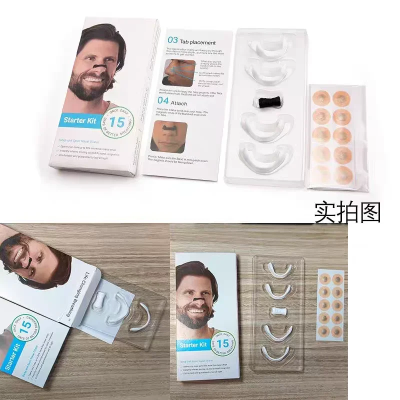 

30 Skin Safe Magnetic Nose Strips,Sport Nasal Dilator,Intake Breathing Nasal Strip Starter Kit Boost Oxygen Snore Reducing Aids