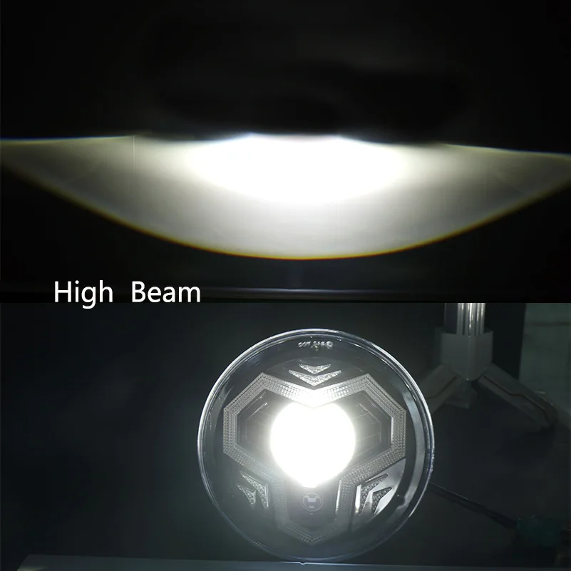 2PCS 7 Inch Led Rgb Halo Ring Headlights Led 7'' Round Headlamp Car Accessories With Demon Devil Eye for Jeep Wrangler.