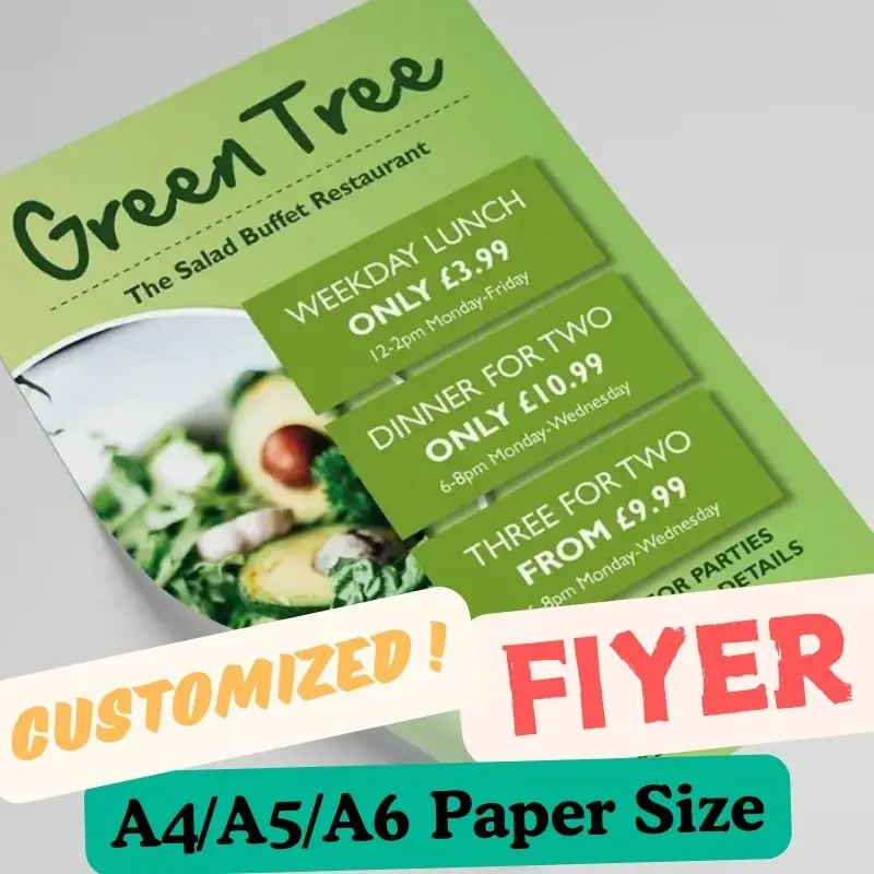 100/200pcs size A5 A6 Custom Leaflet Flyers Printing Services Outdoor Advertising Manua Printing Poster