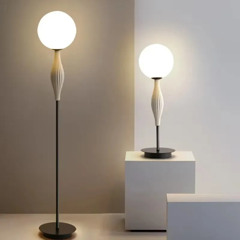 

Modern Bubble LED Floor Lamp Nordic Glass Shades Resin Standing Lamp Living Room Indoor Lighting Led Sofa Side Decorative Lamp