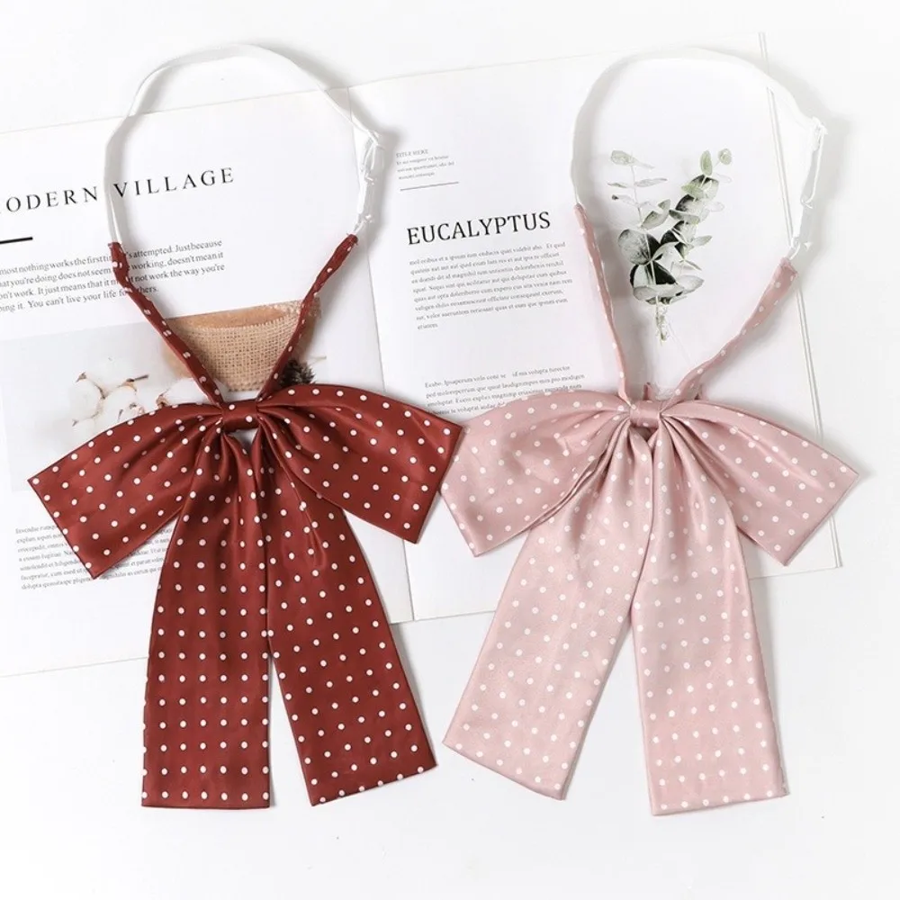 Polka Dot Pattern Bow Tie Necktie Bowsknot Collar Style Colorful Design Lolita Bow Tie Adjustable Length Women's Size
