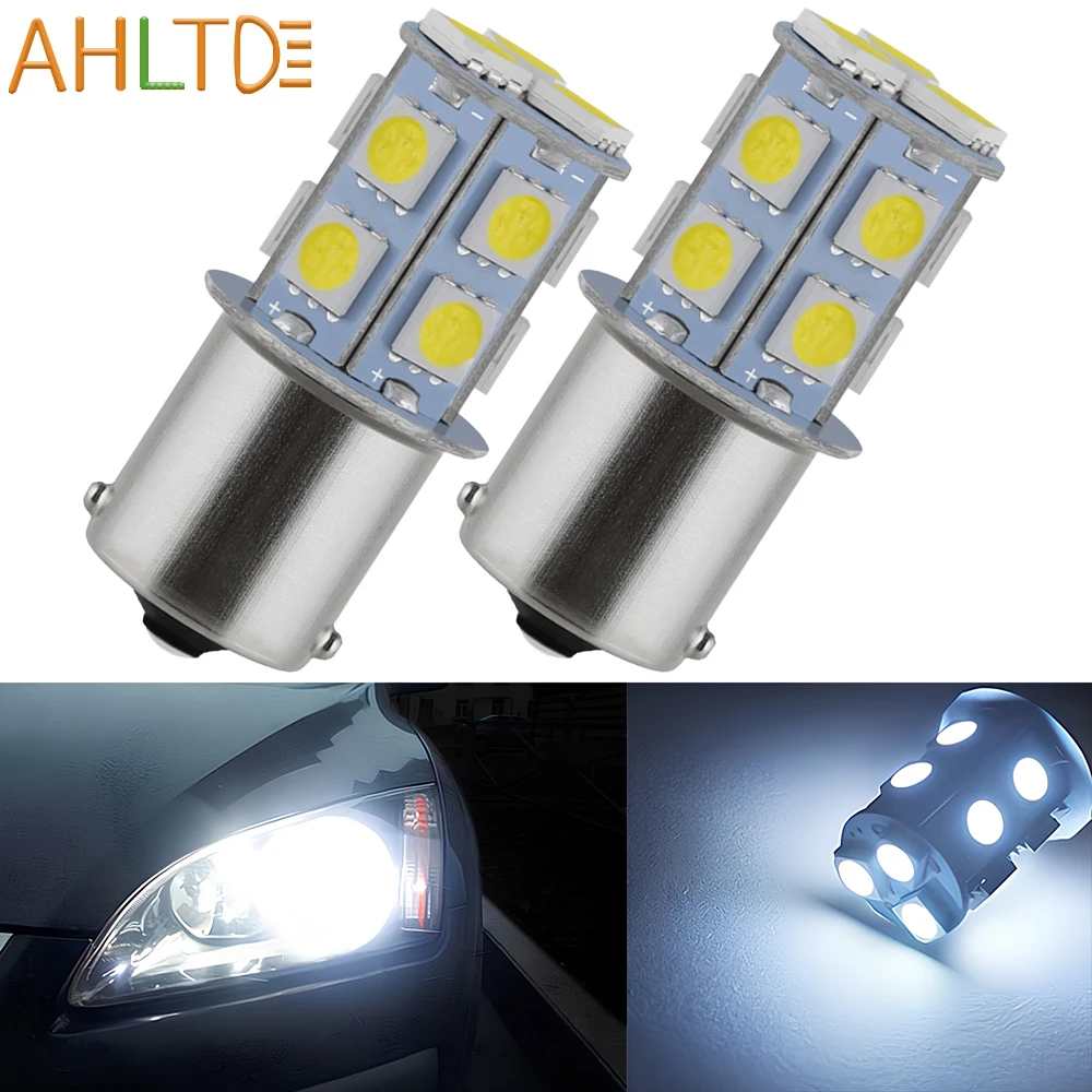 2PCS 1156 1157 Additional Brake Reverse Car Led 5050 13SMD Packing Trunk Lamp Turn Signal Tail Auto Rear Instrument Width Lights