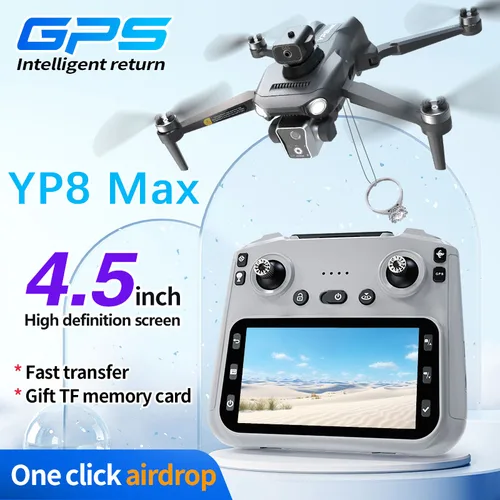 YP8Max 레이저 장애물 회피 파노라마 촬영5G GPS 포지셔닝 광학 흐름 포지셔닝 원격 제어 에어드롭 장치 드론