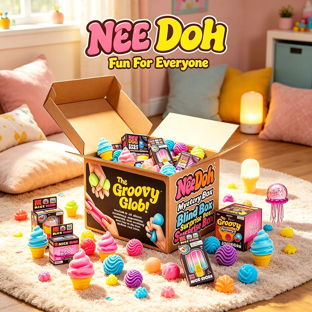 NeeDoh In Stock 1000+ Kinds/Pcs Squishy Toys Random one Blind Box Toy Stress Relief Fingertip Sensory Squeeze Toy Mystery Box