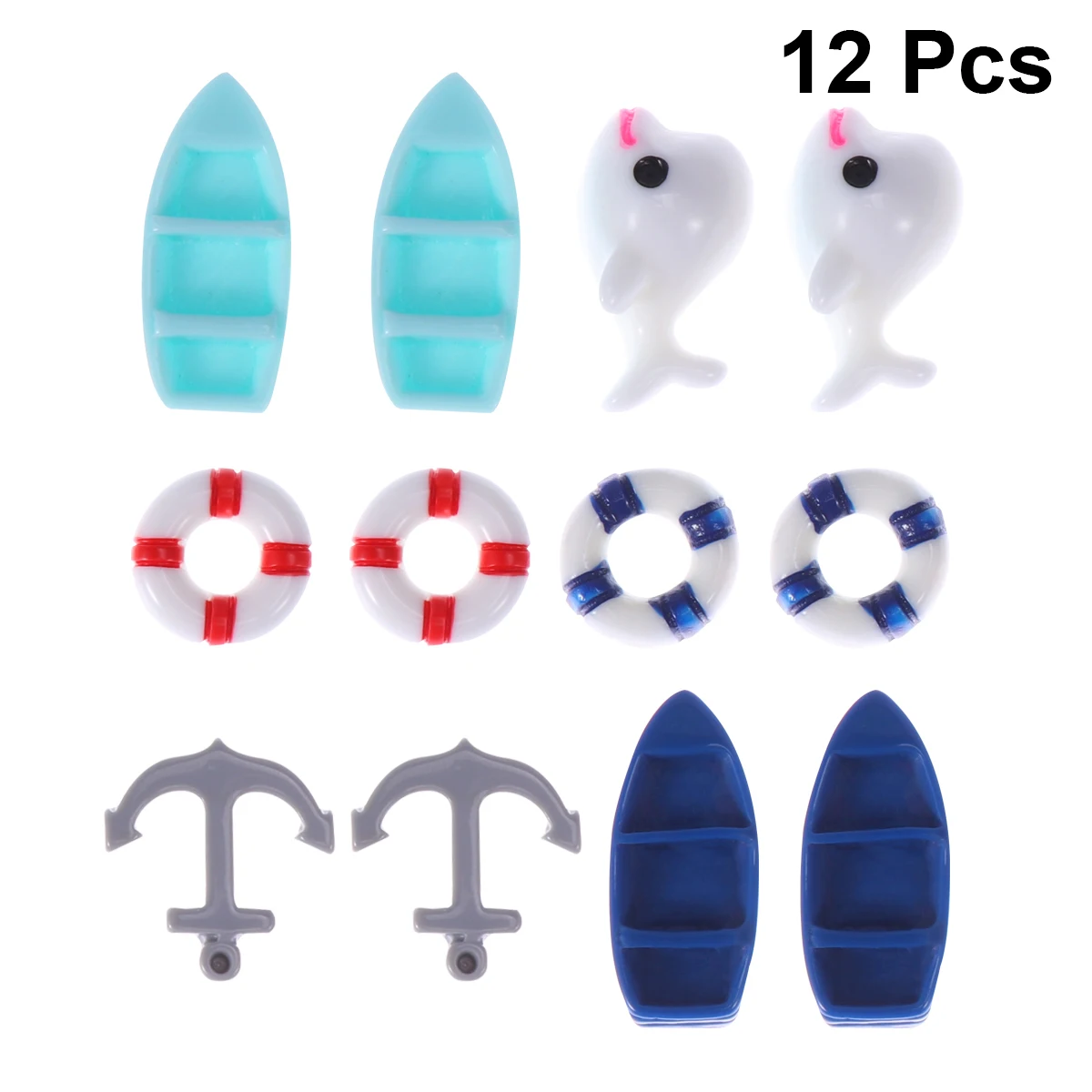 

12Pcs Micro Landscape Boat Decoration Resin Marine Life Crafts Perfect for Home Office Bedroom Dining Room Decoration