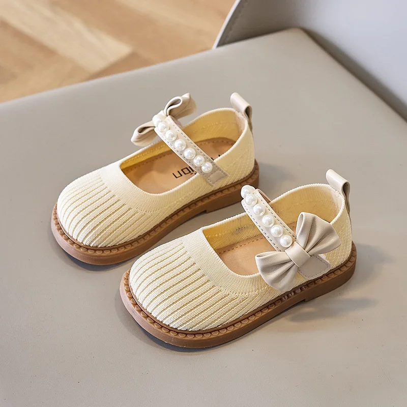 Zapatos informales con lazo para niña pequeña, calzado sencillo de suela suave, para primavera y otoño, J217, 2024