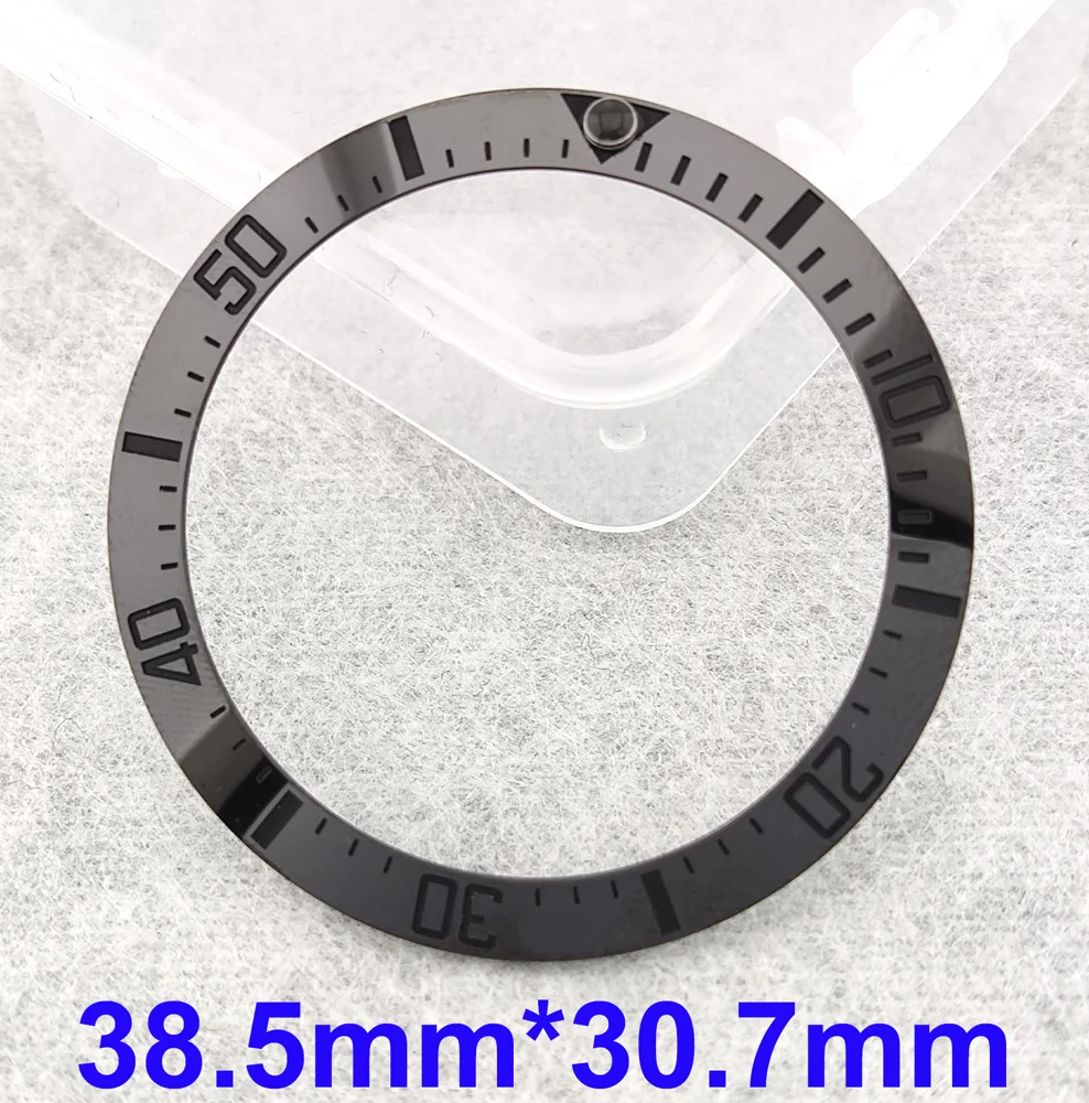 New 38mm*30.7mm Watch Ring Ceramic Bezel Insert Ring Black Bezel NH35 Case 40mm Case Watch Accessories OD:38mm ID: 30.7mm