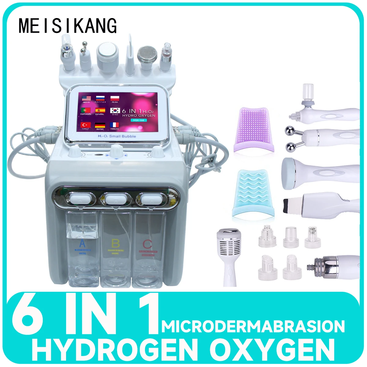 

MEISIKANG 6 in 1 RF Hydro Oxygen Aqua Microdermabrasion Skin Cleaning Device Hydro Deep Cleansing Machines