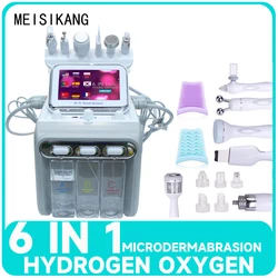 MEISIKANG 6 in 1 RF Hydro Zuurstof Aqua Microdermabrasie Huidreinigingsapparaat Hydro Diepe Reinigingsmachines spa waterstof suikerspin machine meel maker machine hydrofacial machine hydrofacial hydra facials machine